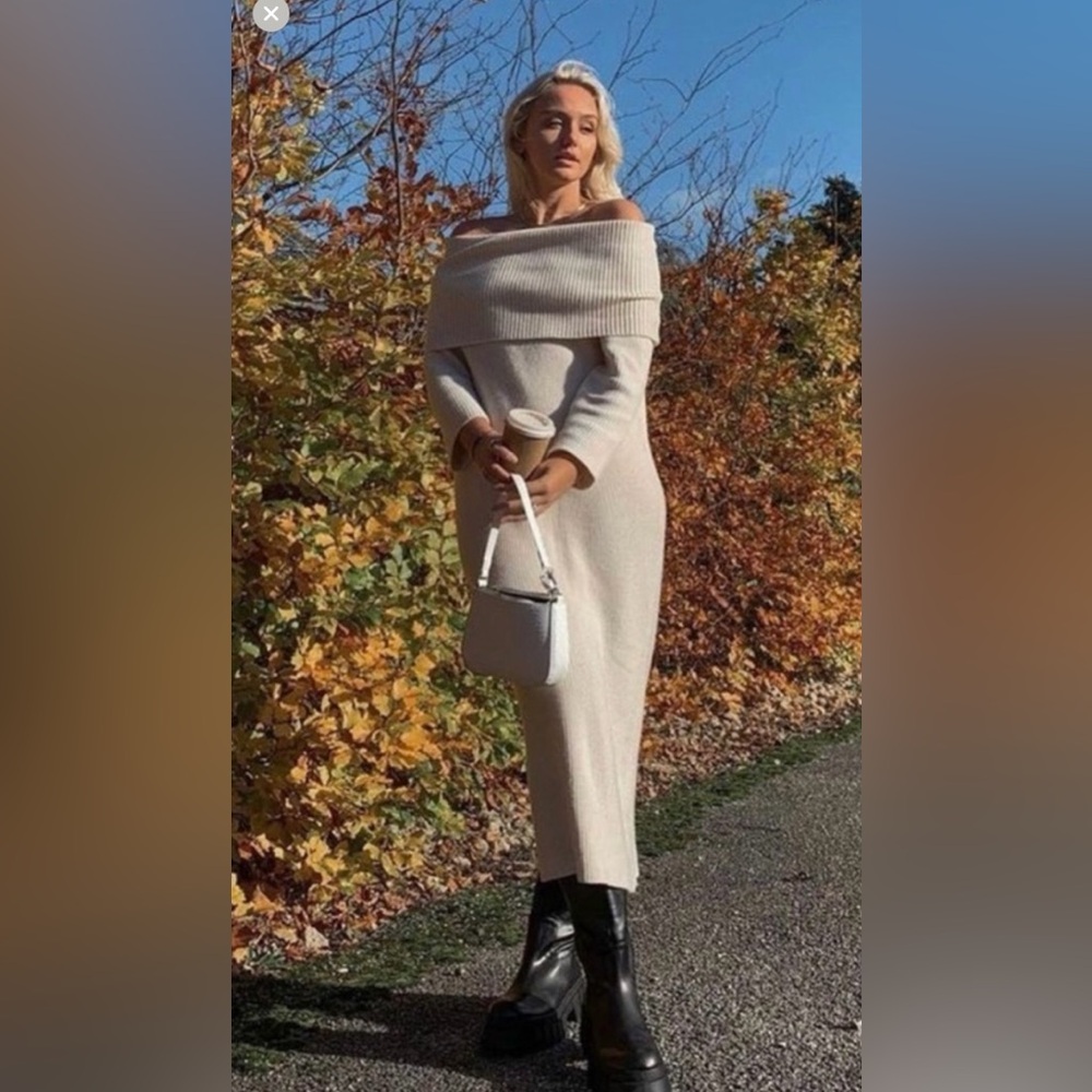 Zara off the shoulder sweater dress